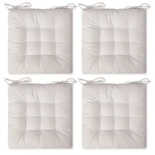 SQUARE MOON 4er-Pack Sitzkissen, Stuhlkissen, Bequeme Stuhlpolster, Stuhlmatte für drinnen, draußen, Esszimmerstuhl, Bürostuhl, Schreibtischstuhl (40,6 x 40,6 cm x 4 Stück, elfenbeinfarben)