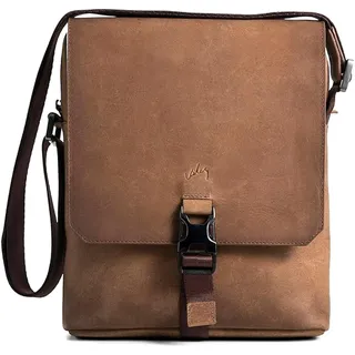 VELEZ Top Grain Ledertasche für Herren – kleine Umhängetasche – 27,9 cm (11 Zoll) Tablet – Herren-Umhängetasche, Braun, Small, Handtasche