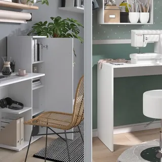 Vicco Computertisch Ritz, 141.2 x 45.2 cm, Weiß - Weiß