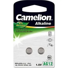 Camelion Alkaline Button celles 1.5V LR43/LR1142/386, 2-pack, "no mercury" (2 Stk., LR43), Batterien + Akkus