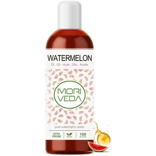 MoriVeda Wassermelonen Öl 100 ml I Direktpressung aus Wassermelonen Kernen I 100% rein I Massageöl, Badeöl, Haut-, Haar- und Bartpflege I Speiseöl I vegan