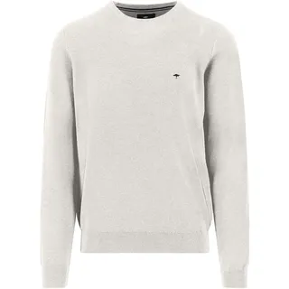 Rundhalspullover FYNCH-HATTON, Herren, Gr. 4XL, winter whi, Obermaterial: 100% Baumwolle, unifarben, regular fit taillenbedeckt, Rundhals, Bündchen, Pullover Rundhalspullover, mit Logo Stickerei