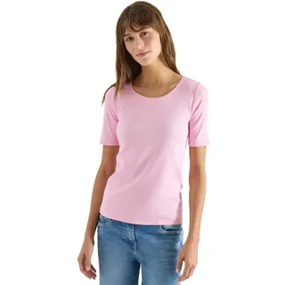 Damen Basic T-Shirt mit Rundhals in Unifarbe