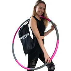 GreenWiseTM Hula Hoop Sport Reifen 1,0 kg aus Edelstahl für Erwachsene & Kinder zur Gewichtsabnahme Massage Fitness | mit Videokurs | 95 cm | hochwertiger Schaumstoff | inkl. Tragetasche