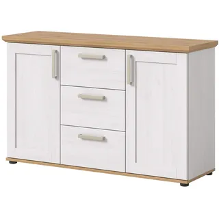 inn.furn Sideboard 129 x 80 x 40 cm Weiß / Lärche