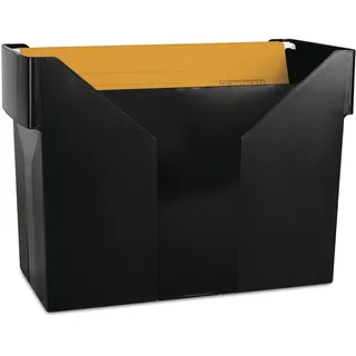 Donau Elektronik DONAU 7422001PL-01 Hängemappenbox mit 5 Hängemappen Free/ Hängeregister aus Bruchsicherem Kunststoff/ Praktische File Box für Ordner Mappen A4/ Farbe: Schwarz
