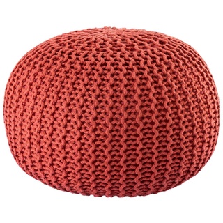 kreatives Wohnen Pouf Premium ø45cm Sitzhocker Strickpouf Innen Terrasse Pool Garten nachhaltig Terracotta - Ginger