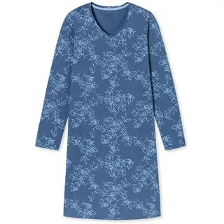 SCHIESSER Uncover by Schiesser Damen Nachthemd Sleepshirt V-Ausschnitt Langarm, 95cm - Nachtwäsche