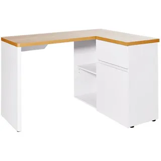 Jahnke Eckschreibtisch Cu-Libre 125 E weiß / Eichen