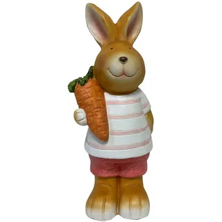 Dekohase , Braun, Weiß, Pink , Stein , Uni , Hase , 19x45x16 cm , Kunsthandwerk, zum Stellen, handgemalt , Dekoration, Dekofiguren & Skulpturen, Dekotiere