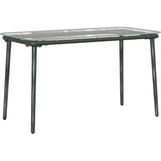 vidaXL Gartentisch Schwarz 80 x 40 x 45.5 cm Poly Rattan - Schwarz