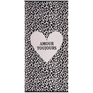 Esposa Strandtuch , Schwarz, Weiß , Textil , Leoprint , 90x180 cm , Heimtextilien, Badtextilien, Strandtücher