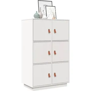 vidaXL Highboard Weiß 67x40x108,5 cm Massivholz Kiefer 820173