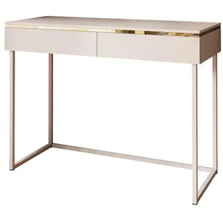 Lookway Schminktisch Aurora in Kaschmir auf Gestell ohne Spiegel , Holzwerkstoff , Uni , 2 Schubladen , Rechteckig , 102x79x44 cm , Wohnzimmer, Wohnzimmertische, Konsolentische
