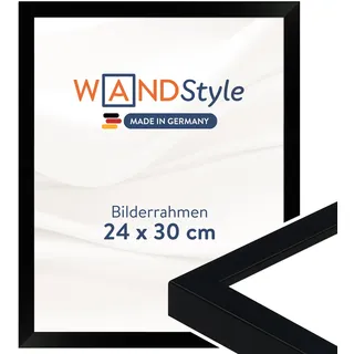 WANDStyle Bilderrahmen 24x30 Schwarz, moderner Bilderrahmen Holz, hochwertiger Holzbilderrahmen, Posterrahmen zum Aufhängen, Rahmen 30x24 cm, Fotorahmen H950 - Made in Germany