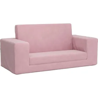 vidaXL Kinder-Schlafsofa 2-Sitzer Rosa Weicher Plüsch - Rosa