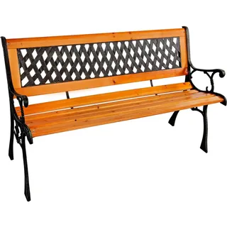 INDA-EXCLUSIV Massivholz Parkbank 125 x 52 x 74 cm Schwarz