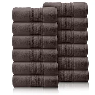 GC GAVENO CAVAILIA 12-teiliges Gesichtshandtuch-Set (30 x 30 cm) – 450 g/m2 Baumwoll-Waschlappen – schnell trocknend und sehr saugfähig, Fingerspitzen-Handtuch, Waschlappen für Badezimmer, Spa,