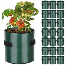 E-Know Pflanzsack Pflanztasche für Tomaten, Blumen, Pflanzen 22 Stück 7.6L 2 Gallone Ø21cm Höhe 21cm