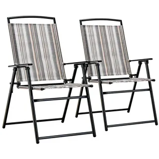 Costway Hochlehner Gartenstuhl 61,5 x 61 x 92 cm grau 2 St.