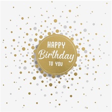 Perleberg Geburtstagskarte - Black&Gold Collection - liebevolle Karte zum Geburtstag - Geburtstagskarten mit Umschlag - Glückwunsch-Karte mit schönem Motiv - Karte Geburtstag 15 x 15 cm