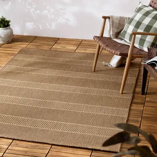 furn. Yard Pentle Jute-Effekt-Innen-/Außenteppich – Natur – 140 x 170 cm