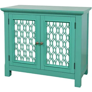furnlux Sideboard Avola 97 x 82 x 49 cm Grün / Silber / Türkis