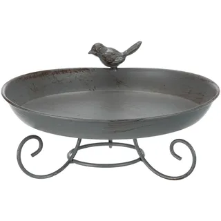 Trixie 55510 Vogeltränke/-Bad zum Hinstellen, Metall, 800 ml/ø 22 cm, grau