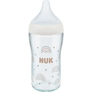 NUK Perfect Match Glass Bottle Glas-Babyflasche mit Temperaturkontrolle 3m+ 230 ml