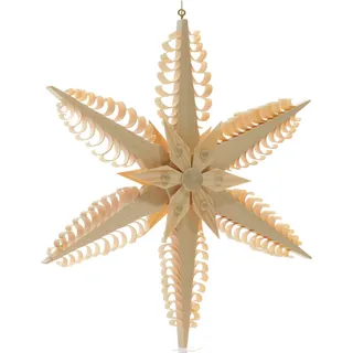 Fensterschmuck Spanstern Mitte mit Holzstern(Beidseitig) BxHxT=20x21x3cm NEU - Naturbelassen