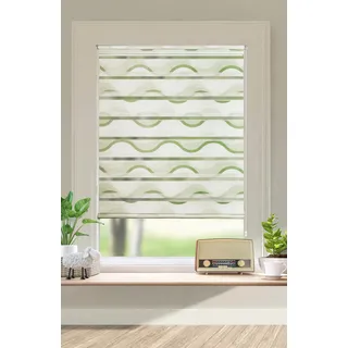 OTTO home Doppelrollo "Welle" Lichtschutz Sichtschutz  Verdunkelung ohne Bohren freihängend Fixmaß, Klemmfix-Duo-Rollo, Rollo "Welle", für Fenster, grün