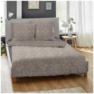 DORMISETTE Bettwäsche Ornamente goldbraun 155x220 cm + 80x80 cm - braun;beige