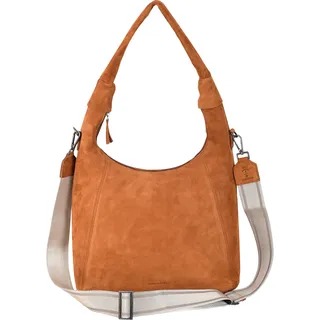 Hobo HARBOUR 2ND "Laurine", Damen, Gr. B/H/T: 34cm x 28cm x 10cm, beige (sand), Veloursleder, Taschen Hobo, Damen Handtasche, Umhängetasche, Schultertasche mit Ziernähten