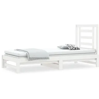 vidaXL Tagesbett Ausziehbar 90 x 200 cm weiß