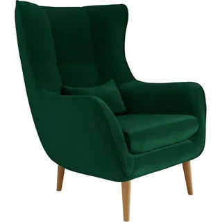 MIRJAN24 Polstersessel Estjano, Ohrensessel, Relaxsessel, Stilvoll Wohnzimmer Sessel (Farbe: Kronos 19) - Grün, Beige