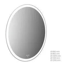 Emco MI 310+ LED-Lichtspiegel, rund, Lichtausschnitt umlaufend, Touch-Bedienfeld, 109, Ausführung: Höhe: 900mm