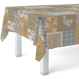 Martina Home Wachstuchtischdecke Patch, 180 x 140 cm, Beige