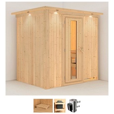 Bild von Sauna »Finja«, (Set), 3,6-kW-Plug & Play Ofen mit integrierter Steuerung beige