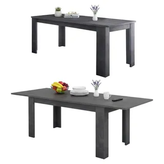 Ausziehbarer Esstisch Nanni, Ausziehbare Konsole bis zu 10 Sitzplätzen, ausziehbare Konsole 100 % Italy, cm 140/190x90h75, Schiefer - Grau