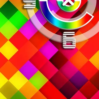 Wanduhr XXL 3D Optik Dixtime Mosaik rot 50x50 cm leises Uhrwerk GQ-008 - Rot