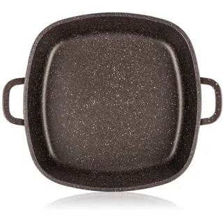 BANKETT Bäcker mit Antihaft-Oberfläche PRÄMIE Dunkelbraun 28x28x8 cm, mit Deckel mit duft... - Dunkelbraun