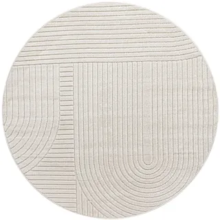 Paco Home Outdoorteppich 200/200 cm Cotton 240 , Creme , Textil , Rund , 200x200 cm , strapazierfähig, für Fußbodenheizung geeignet , Teppiche und Böden, Teppiche, Outdoorteppiche