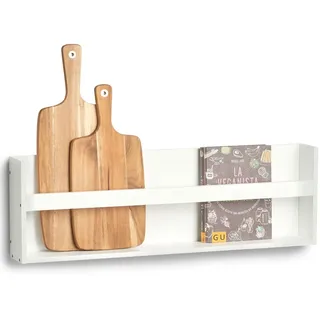 Zeller Wandregal, MDF, weiß, 80 x 10 x 25,5 cm - Weiß