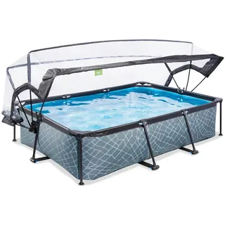 EXIT TOYS EXIT Stone Pool 300 x 200 x 65 cm inkl. Filterpumpe und Abdeckung