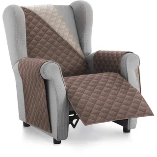 Textilhome Relaxsesselbezug MALU 1-Sitzer Gesteppt Wendbar Universal Braun