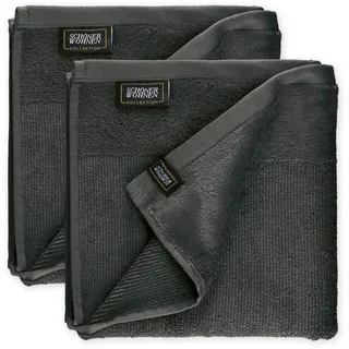 Handtücher "Sense", grau (anthrazit), B:50cm L:100cm, Frottee, Obermaterial: 100% Baumwolle, SCHÖNER WOHNEN-KOLLEKTION, Handtücher, Handtücher, mit Velourborte, hautschmeichelnde Airtouch Qualität, super weich