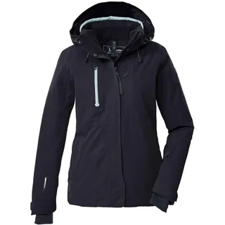 killtec Damen Skijacke/Funktionsjacke mit abzippbarer Kapuze und Schneefang KSW 35 WMN SKI JCKT, schwarz blau, 42, 43419-000