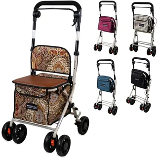 Mobiclinic Rollator Coliseo mit großer Einkaufstasche und Sitz 21 l bronze