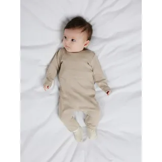 Body NAME IT "NBNNAKAL LS SUIT NOOS", Jungen, Gr. 62, N-Gr, beige (pure cashmere), Sweatware, Obermaterial: 95% Baumwolle, 5% Elasthan, unifarben, regular fit, Rundhals, Bodys Body