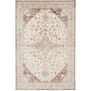 benuta Nest Vintage-Teppich Miray waschbar 200/300 cm , Multicolor, Rot , Kunststoff , Vintage , Rechteckig , 200x300 cm , Oeko-Tex® Standard 100 , für Fußbodenheizung geeignet, in verschiedenen Größen erhältlich, waschbar, pflegeleicht , Teppiche und Böden, Teppiche, Vintageteppiche